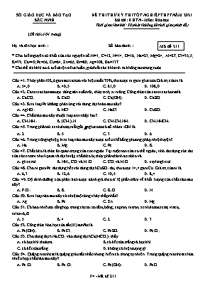 Đề thi thử Tốt nghiệp THPT môn Hóa học - Mã đề 211 - Năm học 2020-2021 - Sở giáo dục và đào tạo Bắc Ninh (Có đáp án)